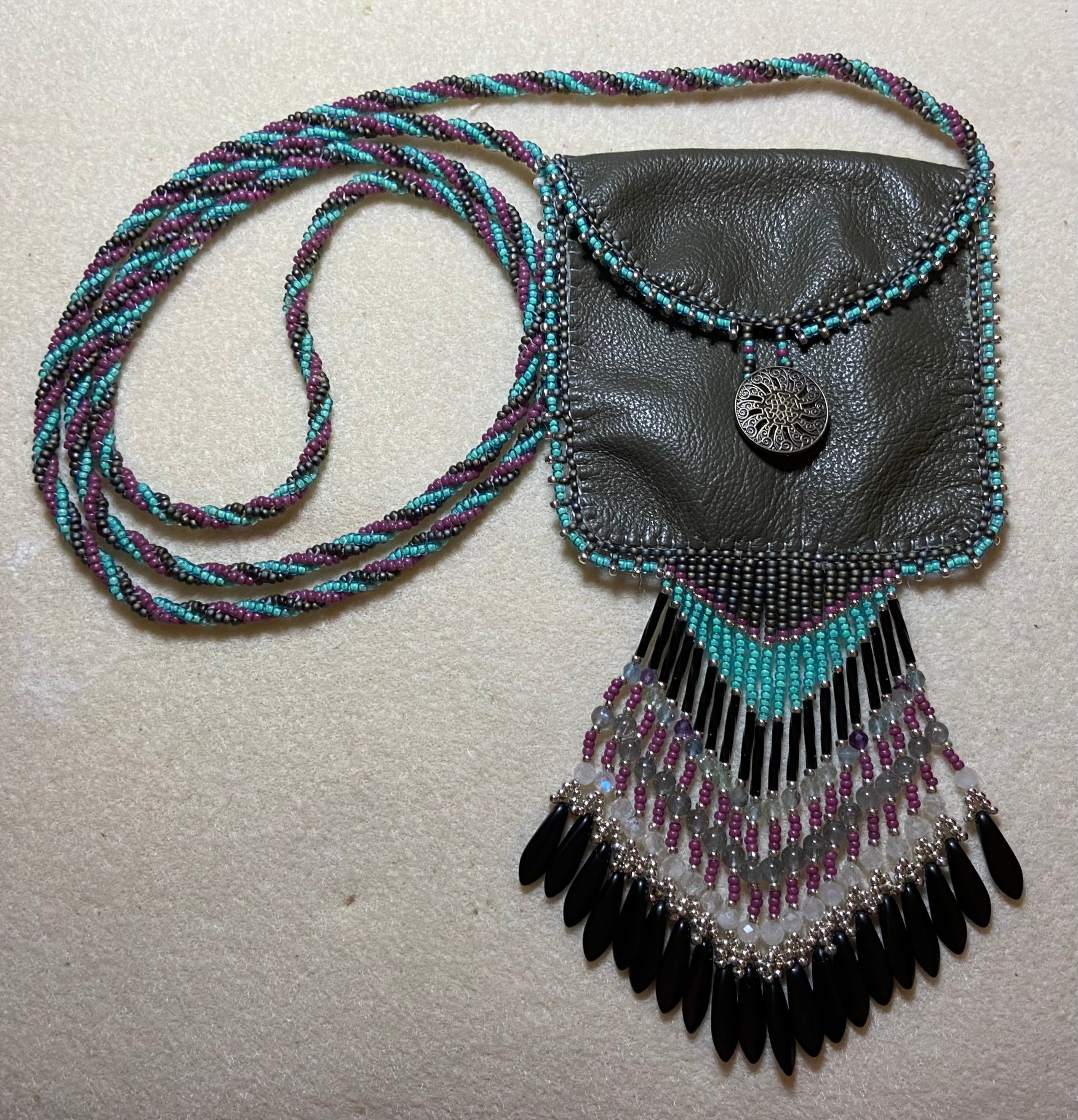 Beaded medicine pouch sale